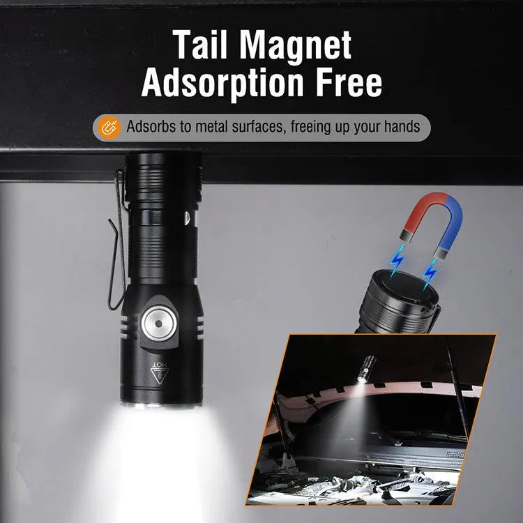 UltraFire Rechargeable Small Tactical Flashlight, 2050 Lumen High Power LED Pocket Flashlight