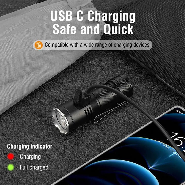 UltraFire Rechargeable Small Tactical Flashlight, 2050 Lumen High Power LED Pocket Flashlight