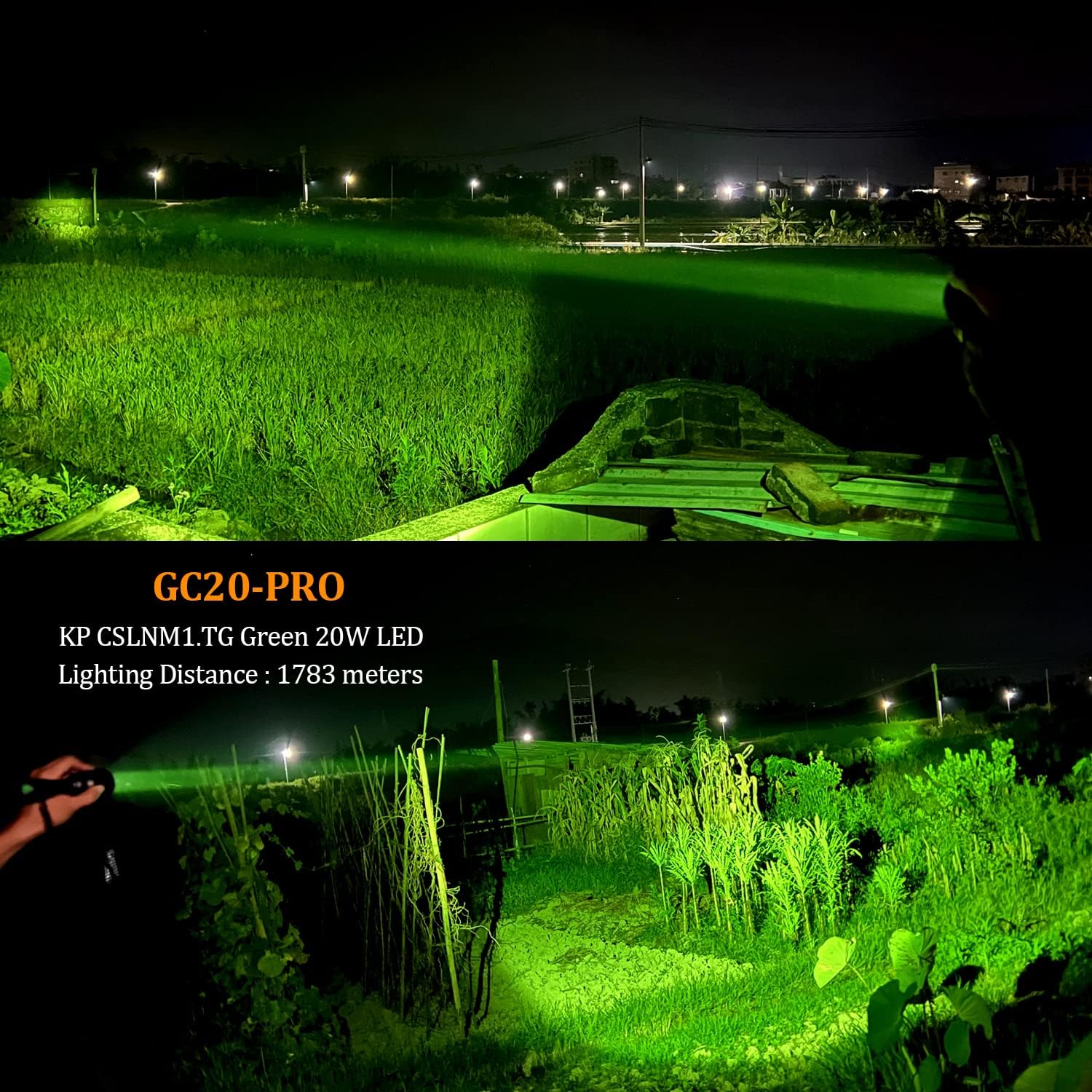 UltraFire GC20-Pro Upgraded version Green LED 20W Flashlight