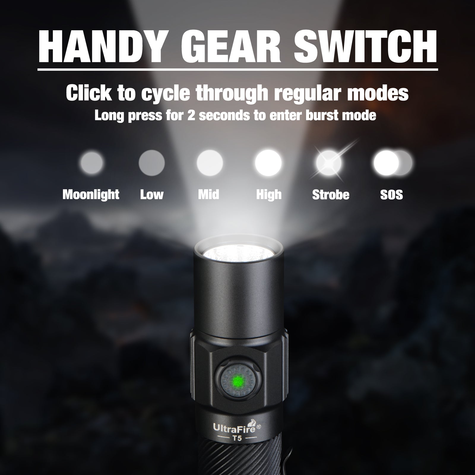 T5 Rechargeable Tactical Flashlight - UltraFire