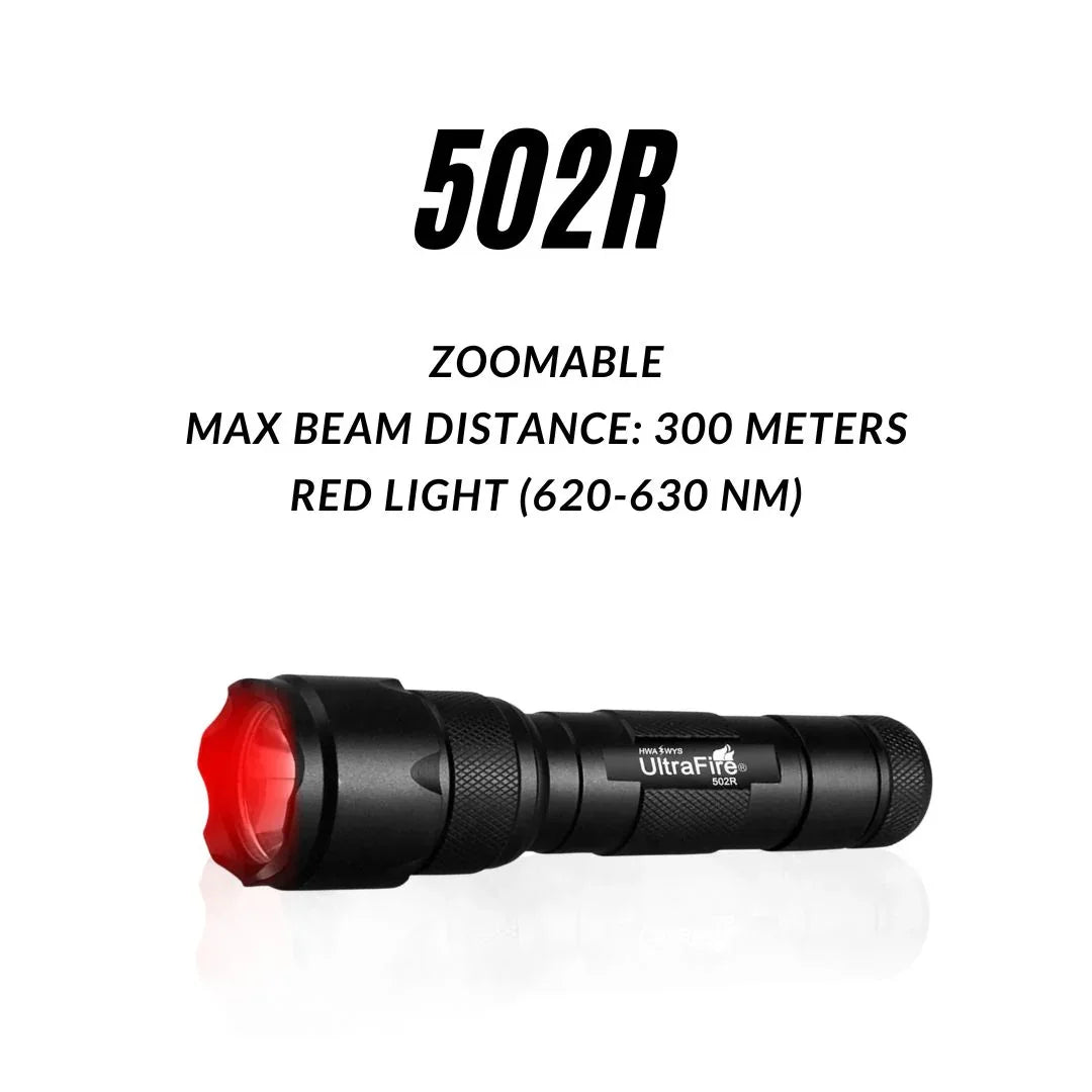 UltraFire® 502R Red LED Hunting Flashlight