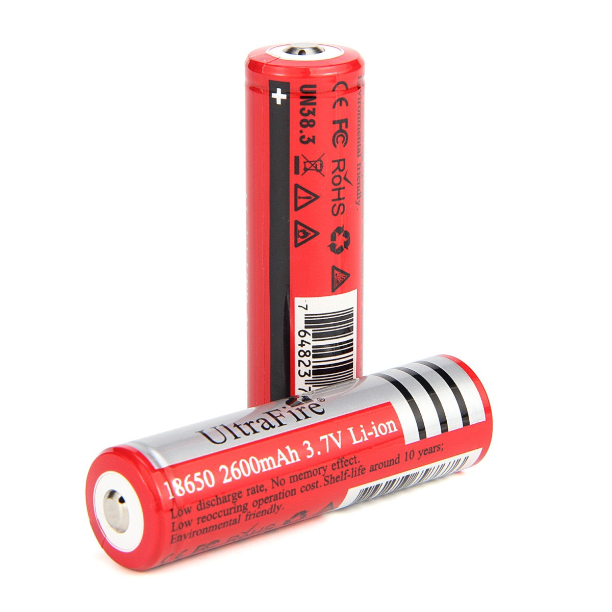 UltraFire 2600mAh 3.7V 18650 Rechargeable BRC Lithium Battery With Protection Board (2PCS)