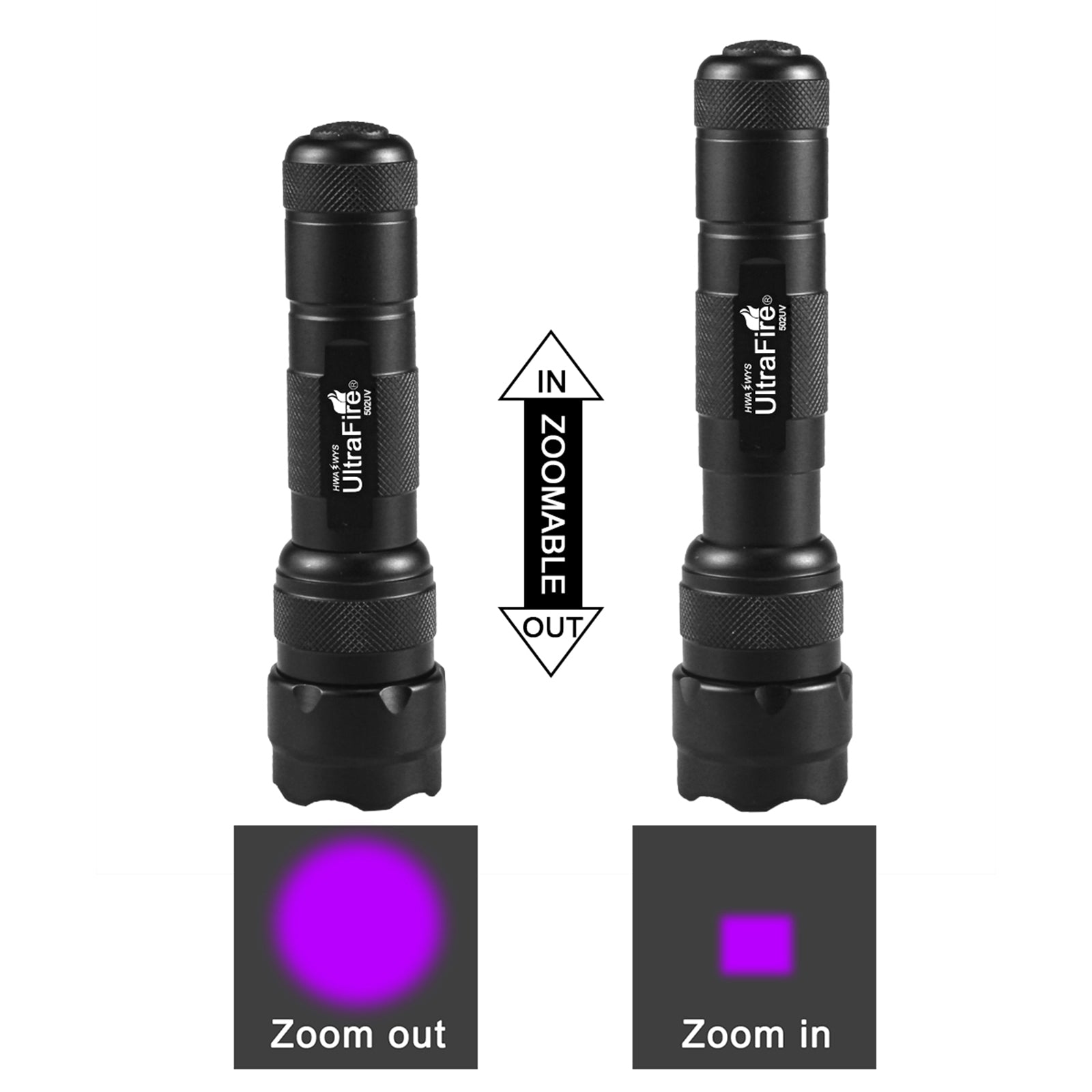 UltraFire Classic WF-502 Purple/Ultraviolet LED Flashlight