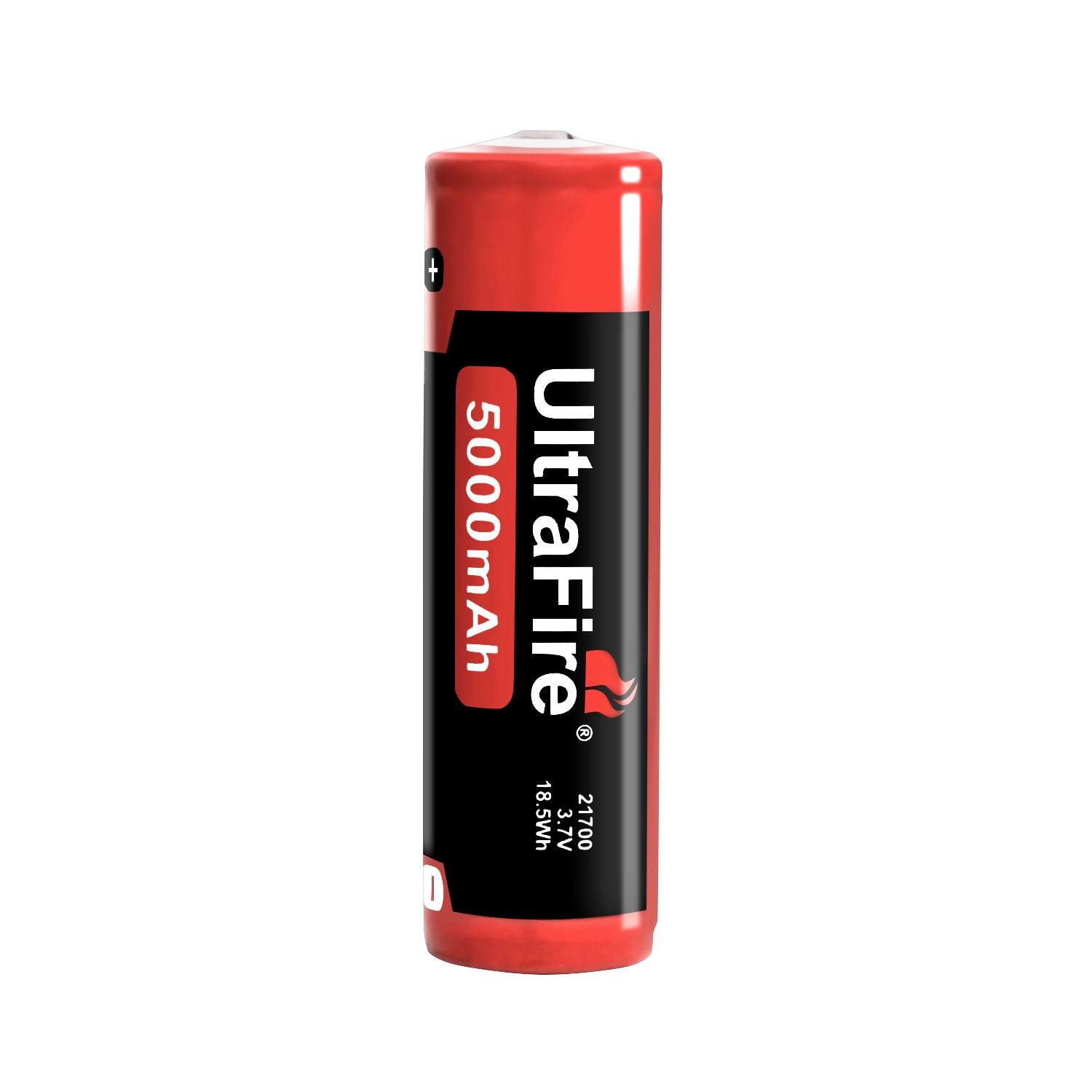 UltraFire 5000mAh 3.7V 21700 Rechargeable Lithium Battery With Protection Board (2PCS)