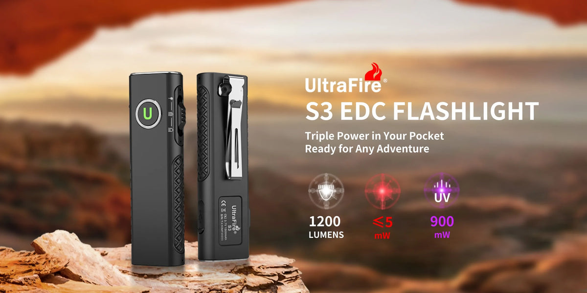 UltraFire S3 EDC Flat Pocket Rechargeable Flashlight — Full Review, Sp
