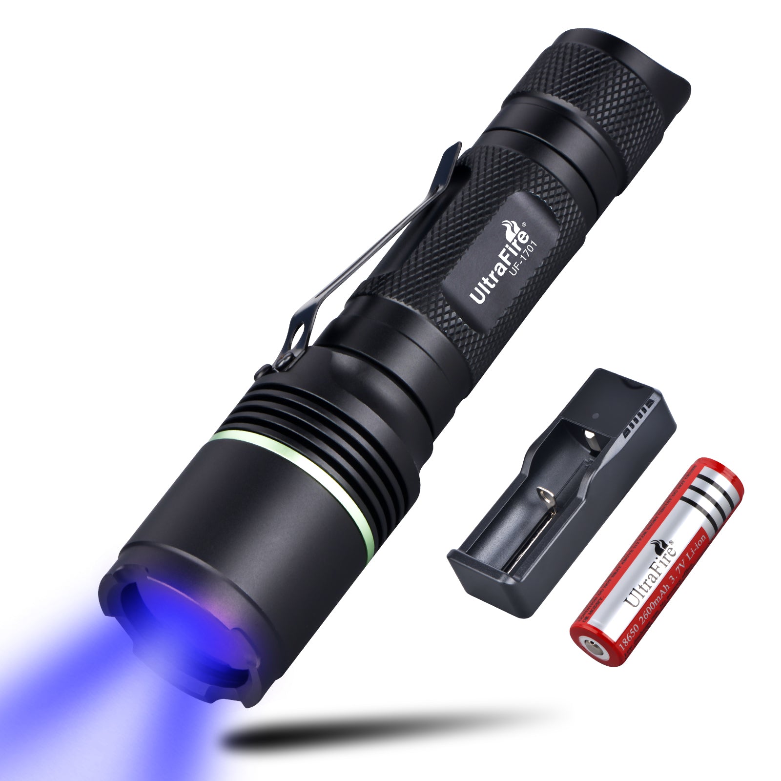 UltraFire UV Flashlight 365nm LED UV BlacklightSingle Mode Powerful UV Light for Pet Urine Stain Flurescent