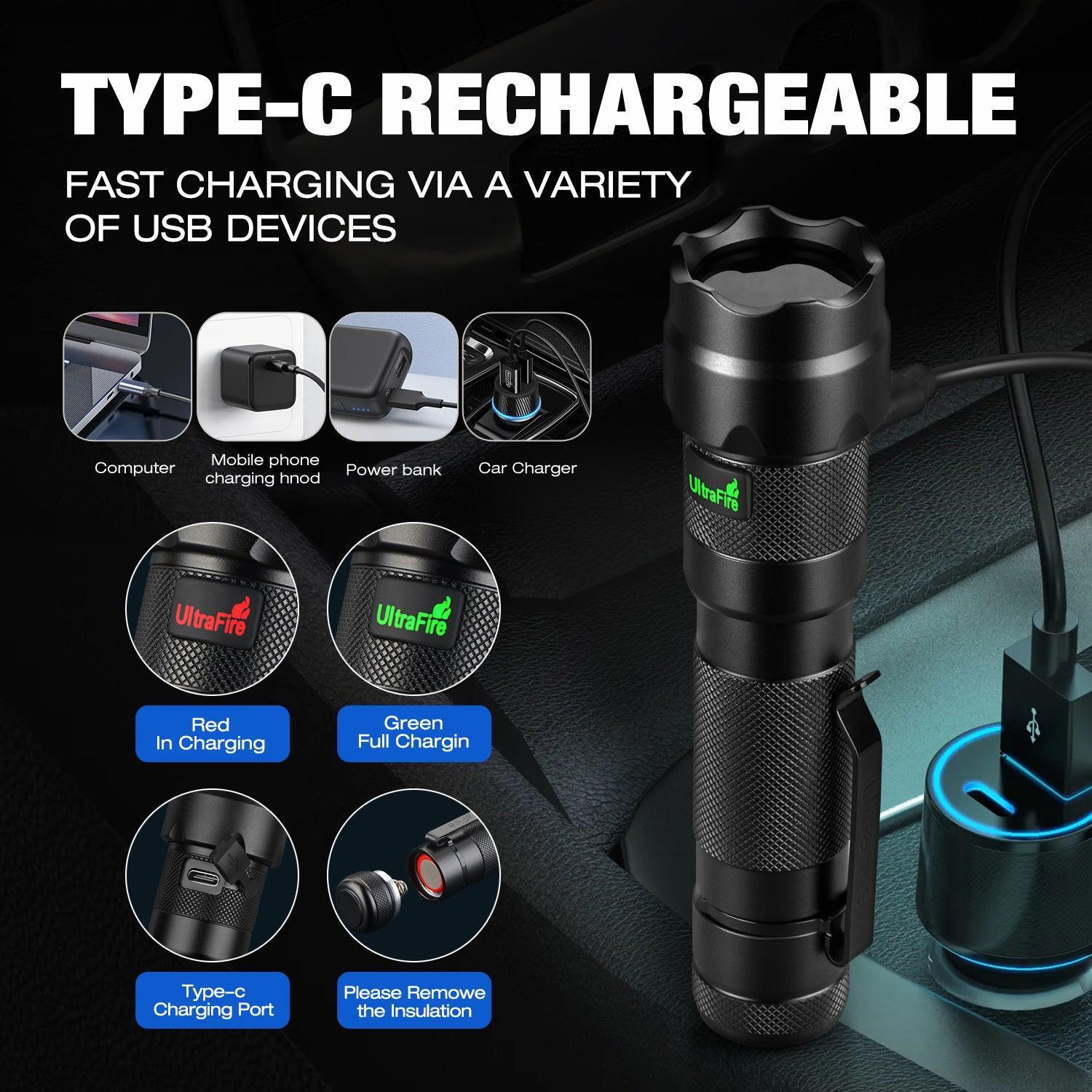 502UV PRO UV Flashlight 3 Wick - UltraFire