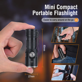 UltraFire Rechargeable Small Flashlight, 2050 Lumen High Power LED Pocket Flashlight