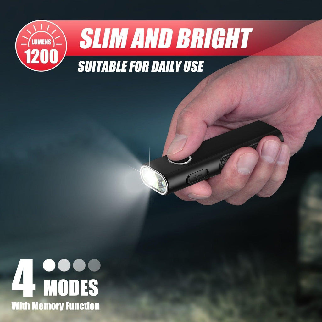 UltraFire® S3 Flat EDC Flashlight | 1200 Lumens, UV & Red Laser