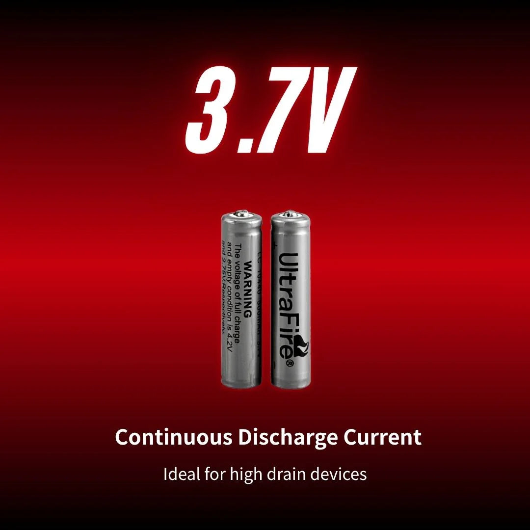 UltraFire 10440 500mAh 3.7V Batteries (2/10-Pack) - Protected - UltraFire