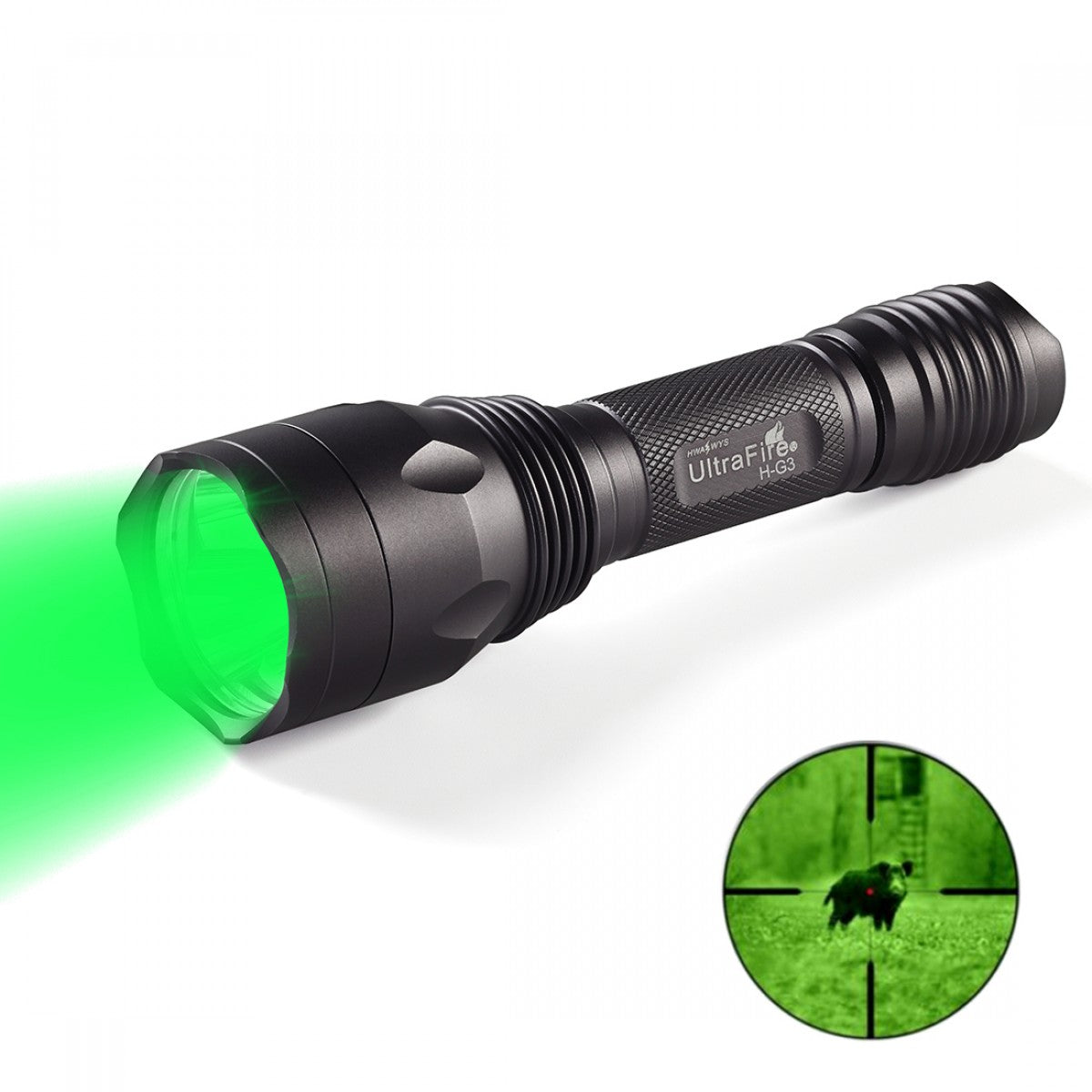 UltraFire H-G3 Green/Red/Blue Hunting Flashlight