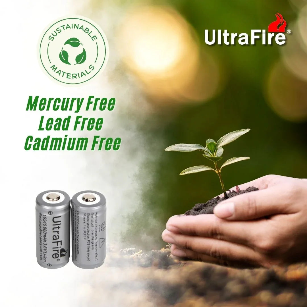 UltraFire 16340 Rechargeable Battery (2-Pack) UltraFire 16340 Rechargeable Battery (2-Pack)