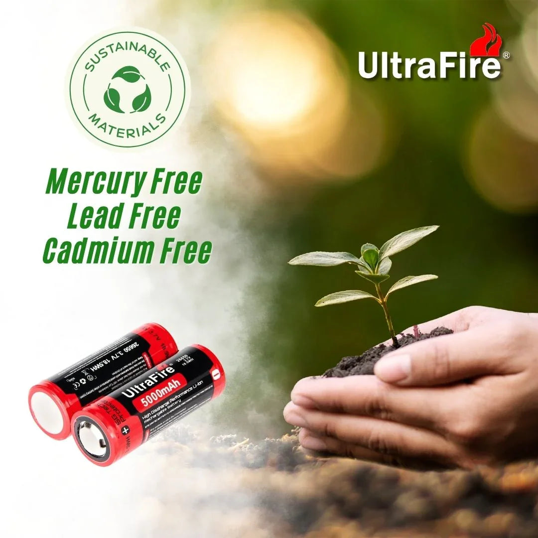 UltraFire 26650 Rechargeable Battery - 5000mAh | 3.7V 10A | Protected UltraFire 26650 Rechargeable Battery - 5000mAh | 3.7V 10A | Protected