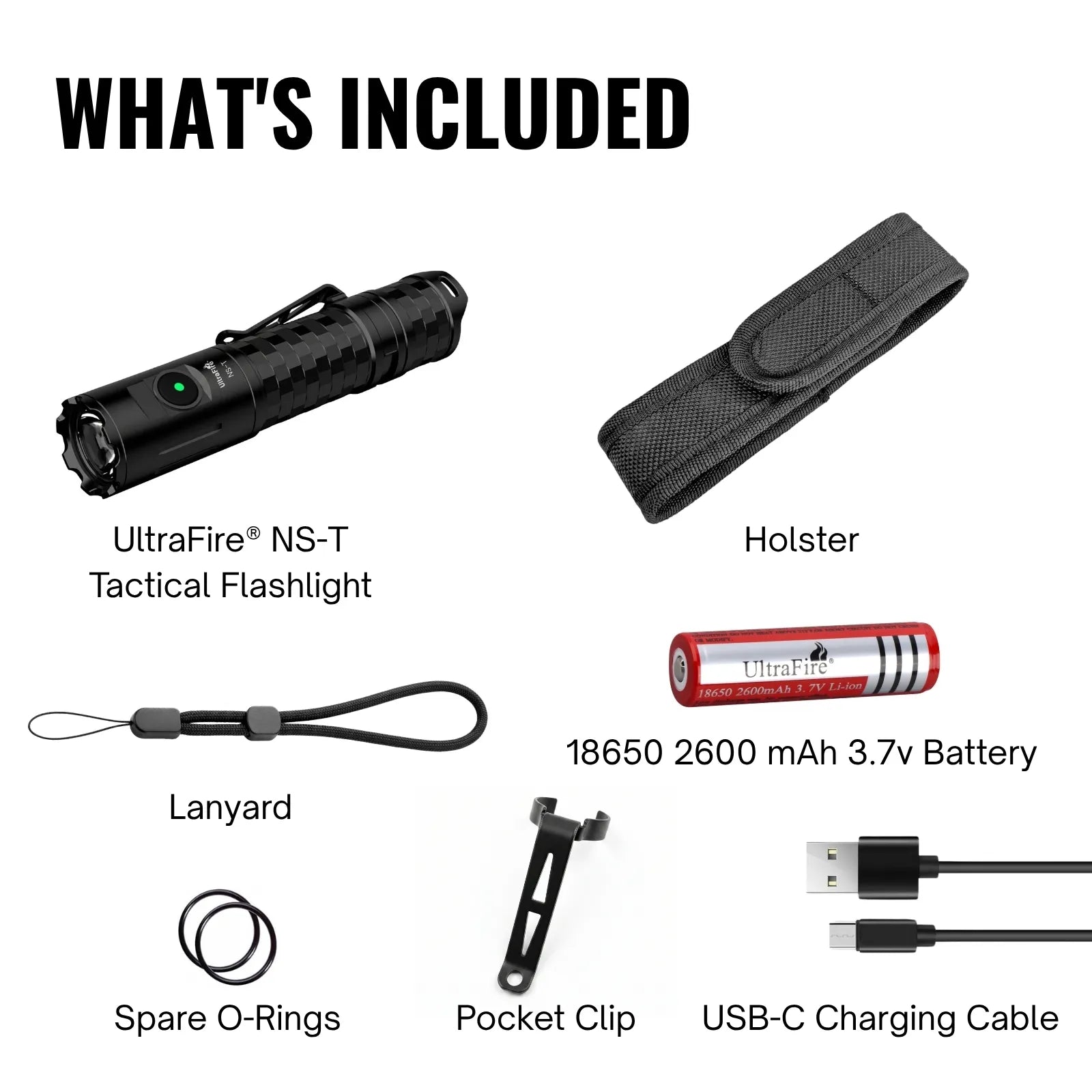 Lampe torche tactique rechargeable UltraFire® NS-T