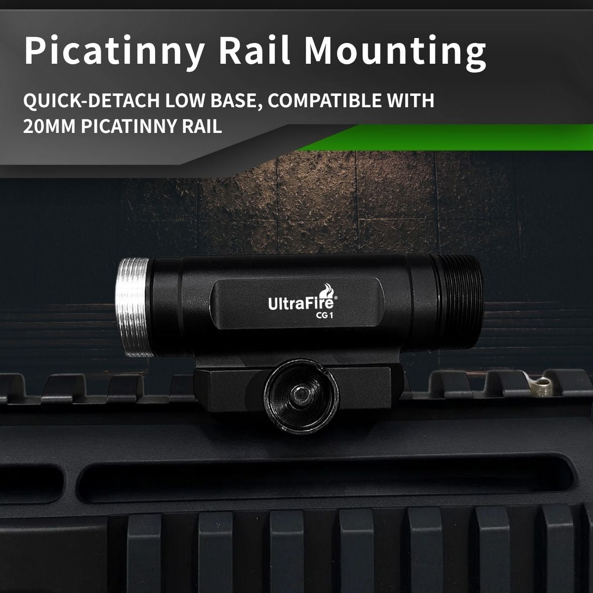 CG 1 Green LED Hunting Flashlight - UltraFire
