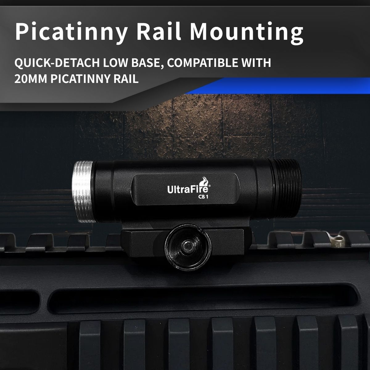 CB 1 Blue LED Hunting Flashlight - UltraFire
