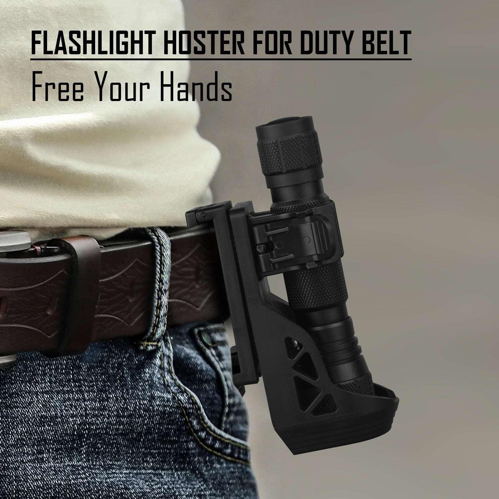 best duty belt rechargeable flashlight UltraFire W66 Rotatable Tactical Flashlight Holster 1PCS