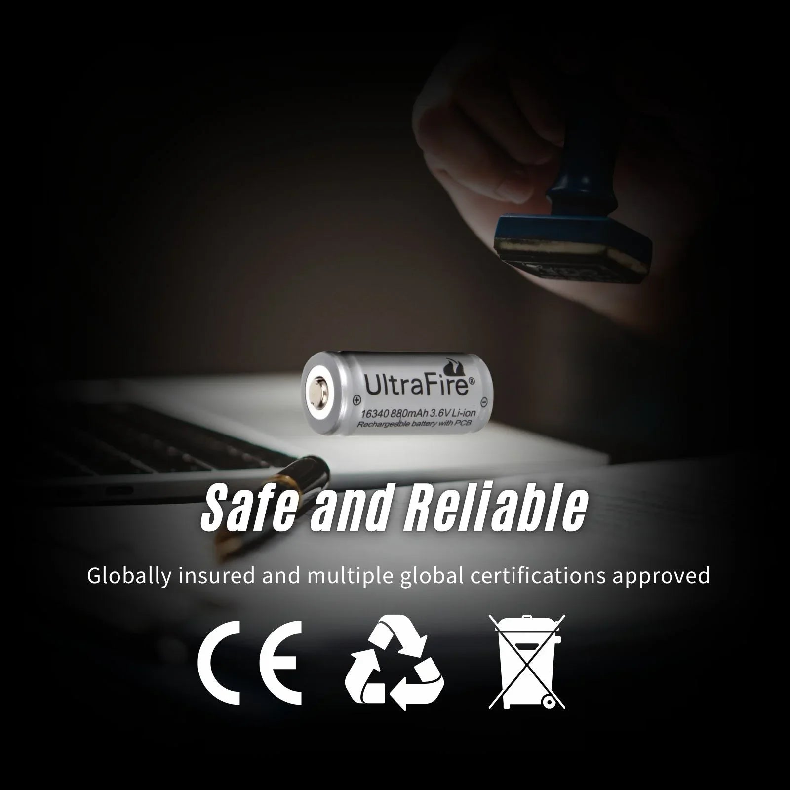 UltraFire 16340 Rechargeable Battery (2-Pack) UltraFire 16340 Rechargeable Battery (2-Pack)