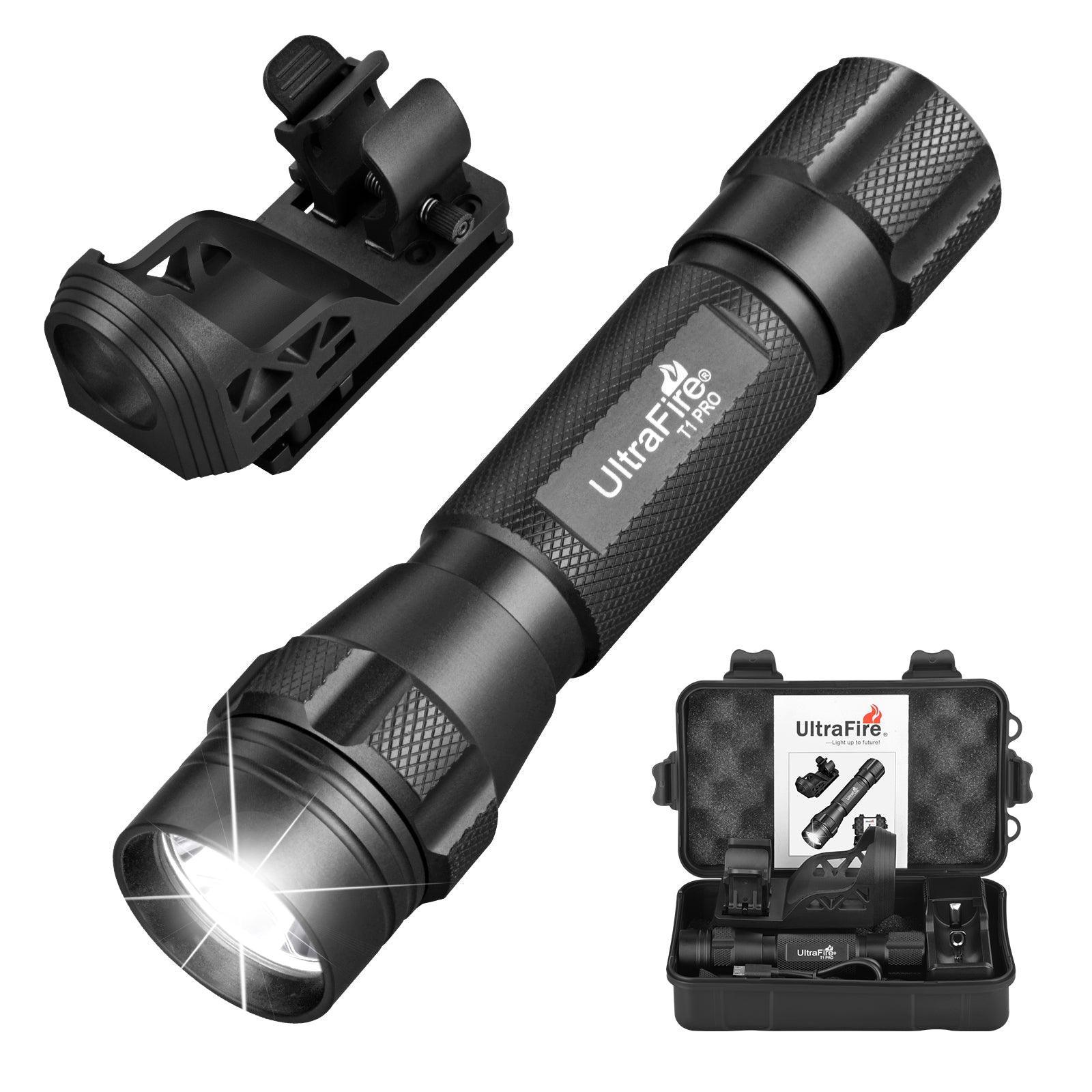 best rechargeable police flashlight 2015 UltraFire T1 PRO Tactical Flashlight with Holster Only Flashlight / 1-Mode