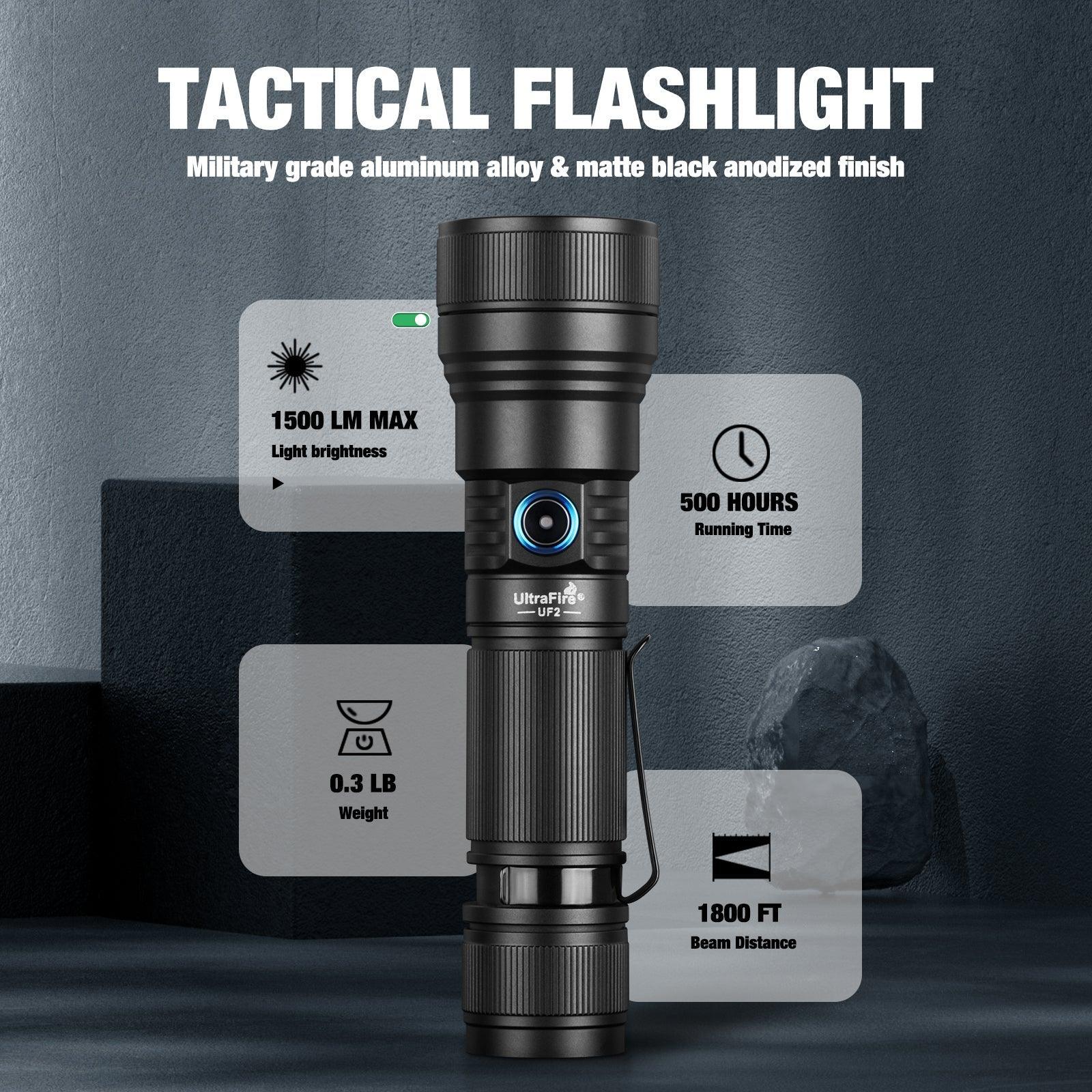 UF2 Rechargeable Tactical Flashlight - UltraFire