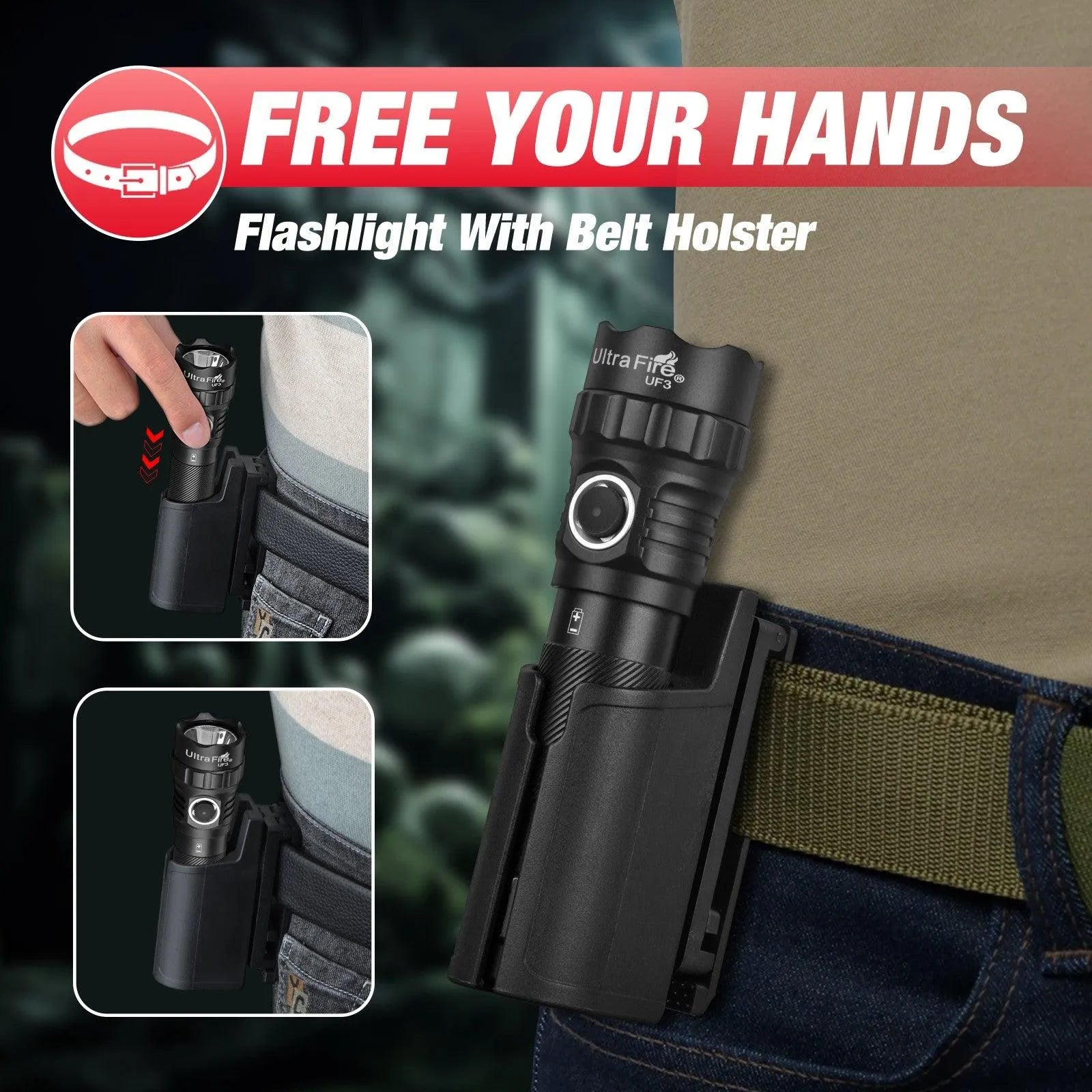 UF3 Rechargeable Tactical Flashlight - UltraFire