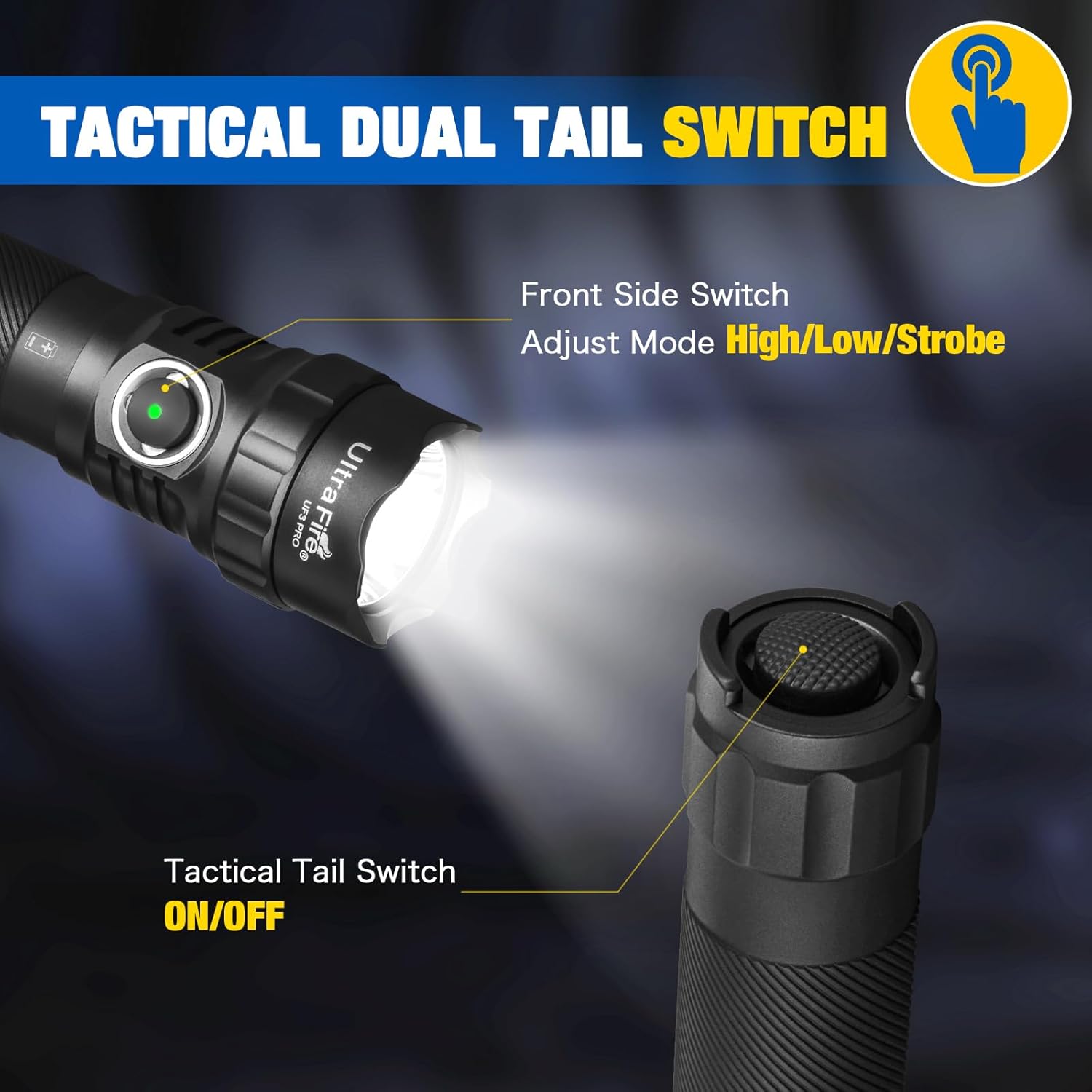 UltraFire® UF3 PRO Rechargeable Tactical Flashlight