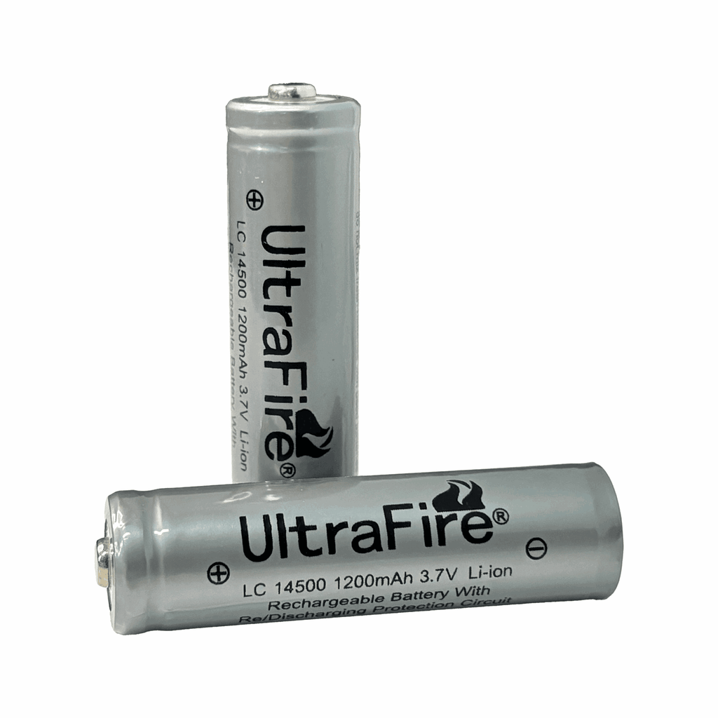 14500 1200mAh 3.7V Rechargeable Batteries (2-Pack) - UltraFire