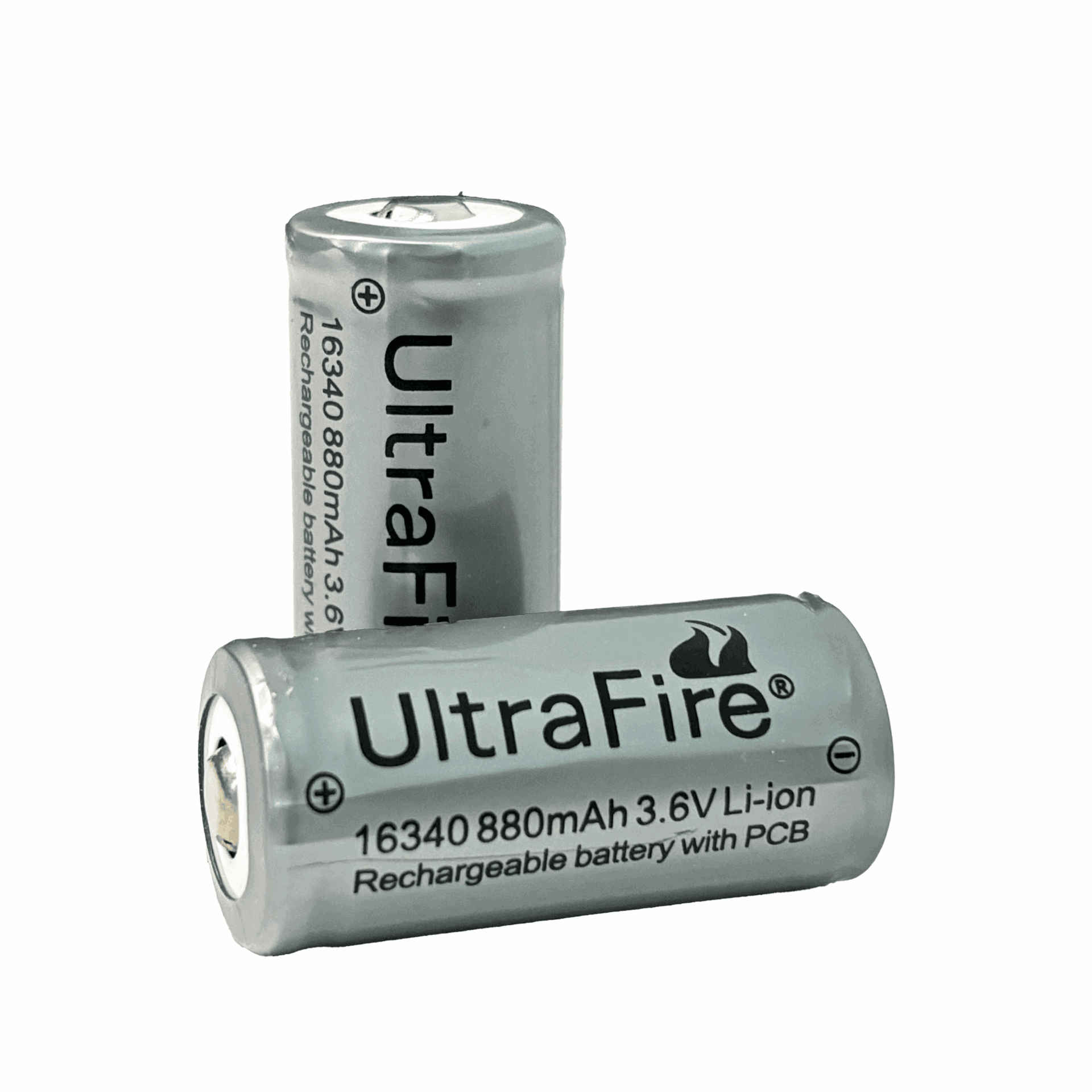 16340 880mAh 3.6V Rechargeable Batteries 2 Pack