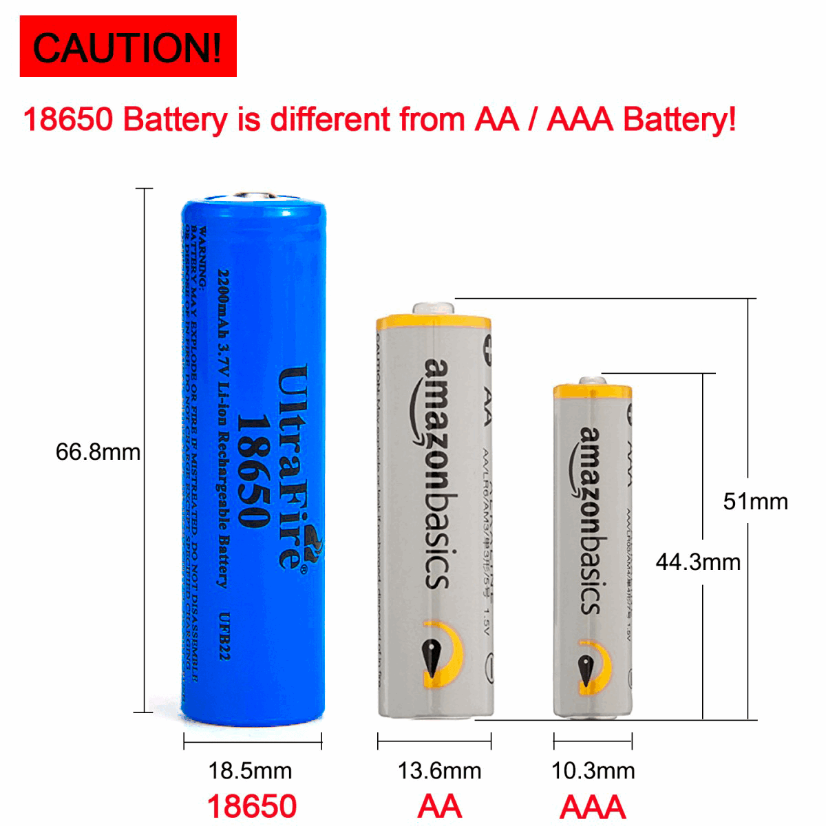 18650 2200mAh 3.7V Rechargeable Batteries (2/4-Pack) - UltraFire