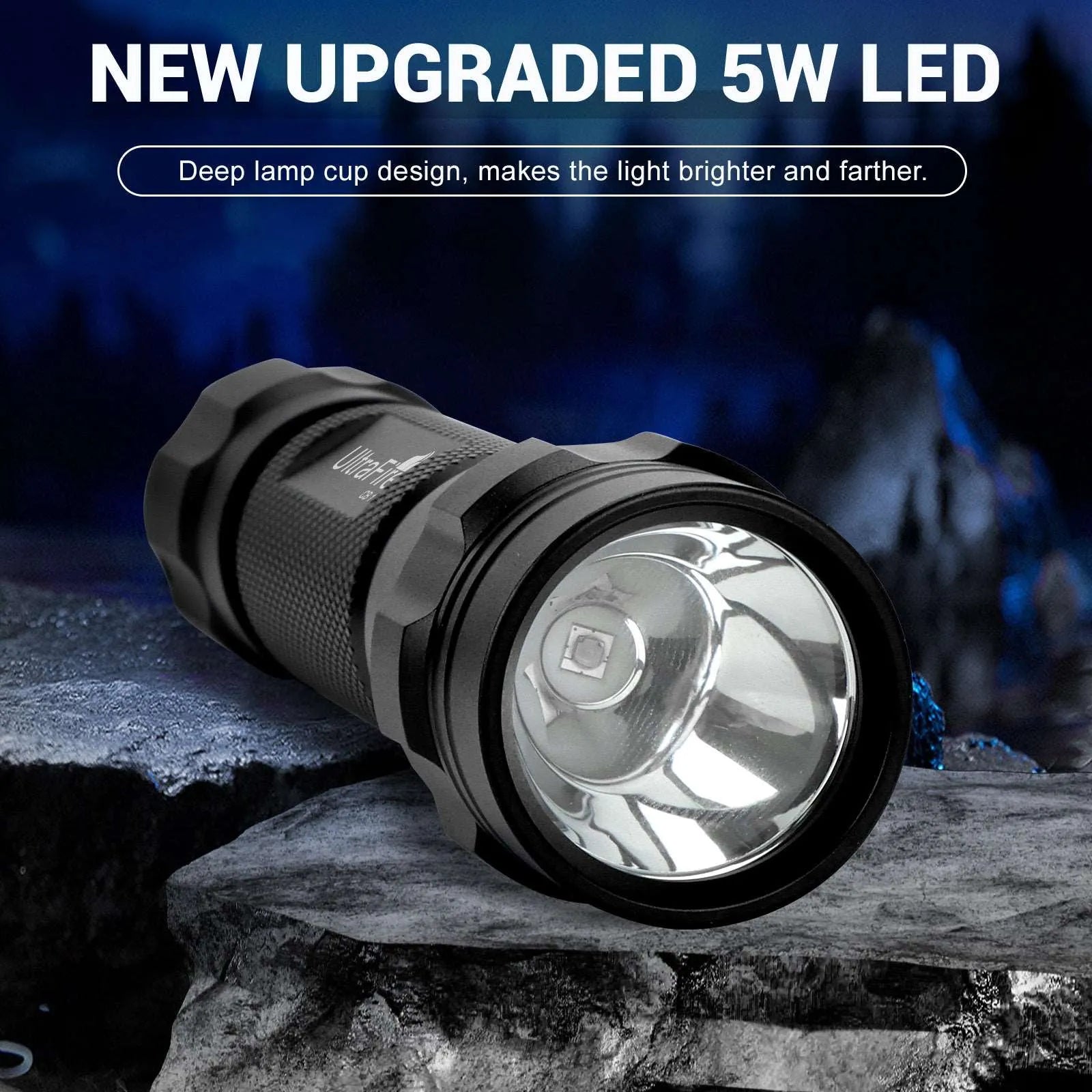 CB 1 Blue LED Hunting Flashlight - UltraFire