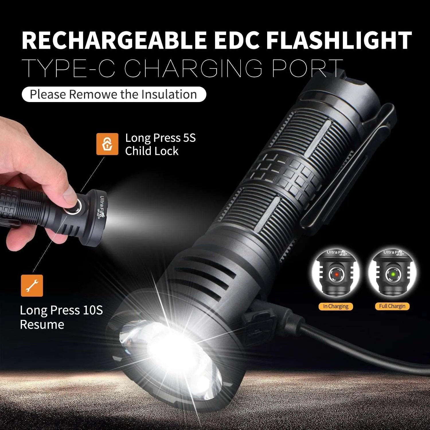 UF-H7 Rechargeable Tactical Flashlight - UltraFire