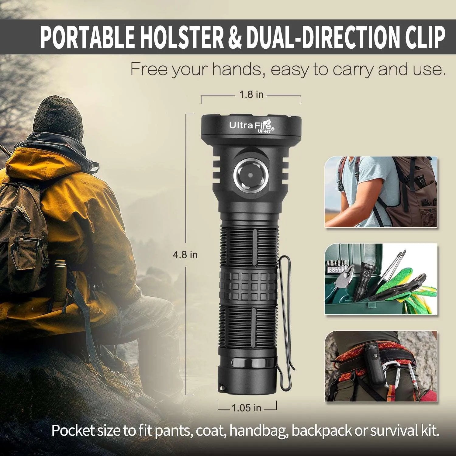 UF-H7 Rechargeable Tactical Flashlight - UltraFire