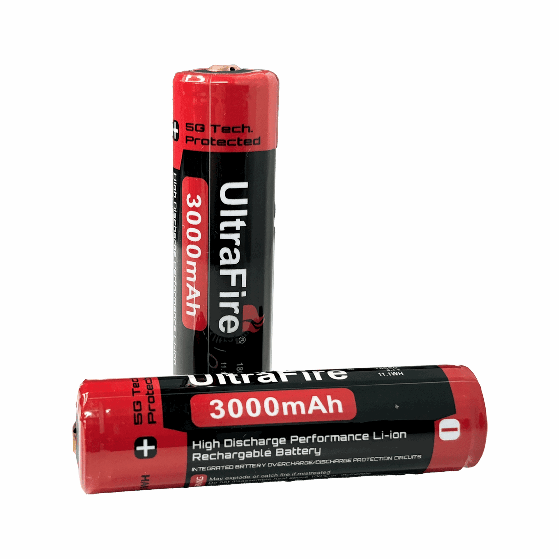 18650 3000mAh 3.7V Pro Rechargeable Batteries (2-Pack) - UltraFire