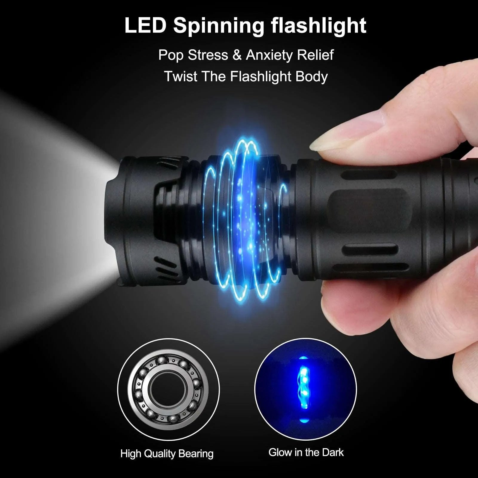 UltraFire R1 EDC Flashlight | 350LM Mini & Fidget Spinner Design