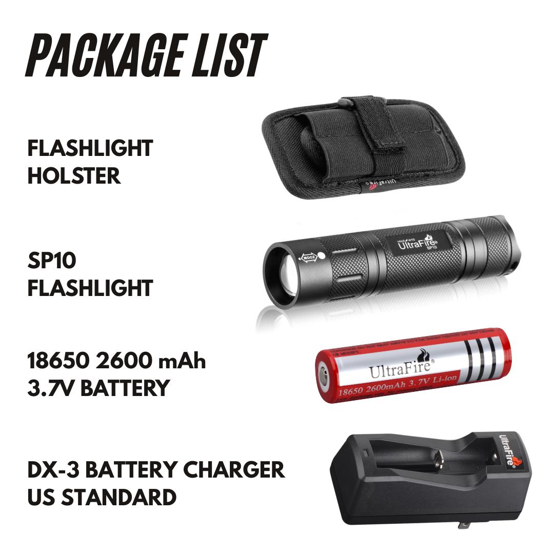 UltraFire SP10 EDC Flashlight - 800 LUMENS | 180M