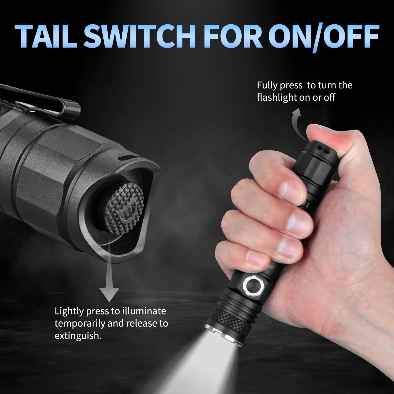 best tactical rechargeable flashlight UltraFire E5 - 1350 LUMENS | 450M resistant designideal for police The 6 Best Flashlights of