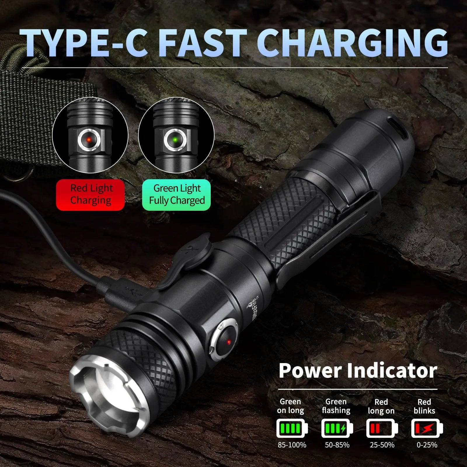 T4 Rechargeable Tactical Flashlight - UltraFire