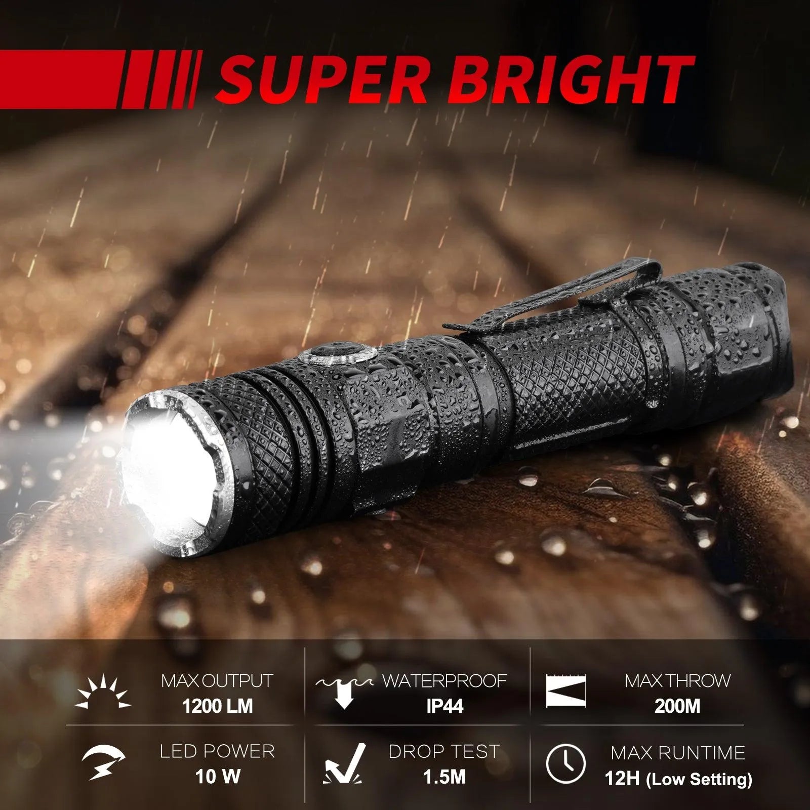 T4 Rechargeable Tactical Flashlight - UltraFire