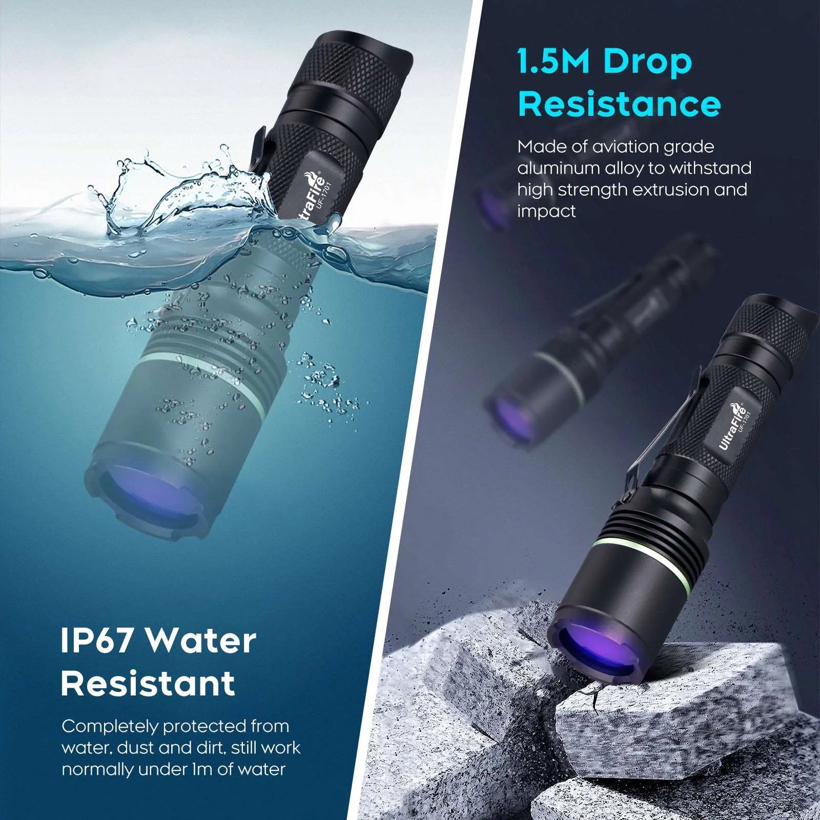 UltraFire UF-1701 Black Light UV Flashlight UltraFire UF-1701 Black Light UV Flashlight