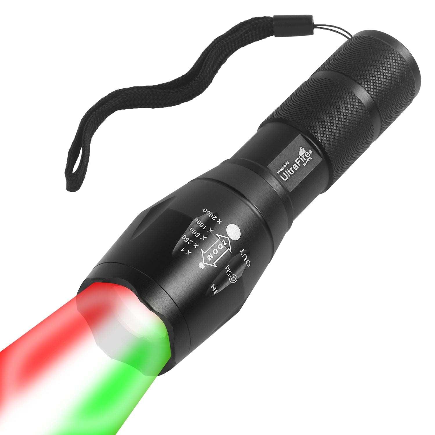 UF-3C Flashlight With Red/Green LED - UltraFire