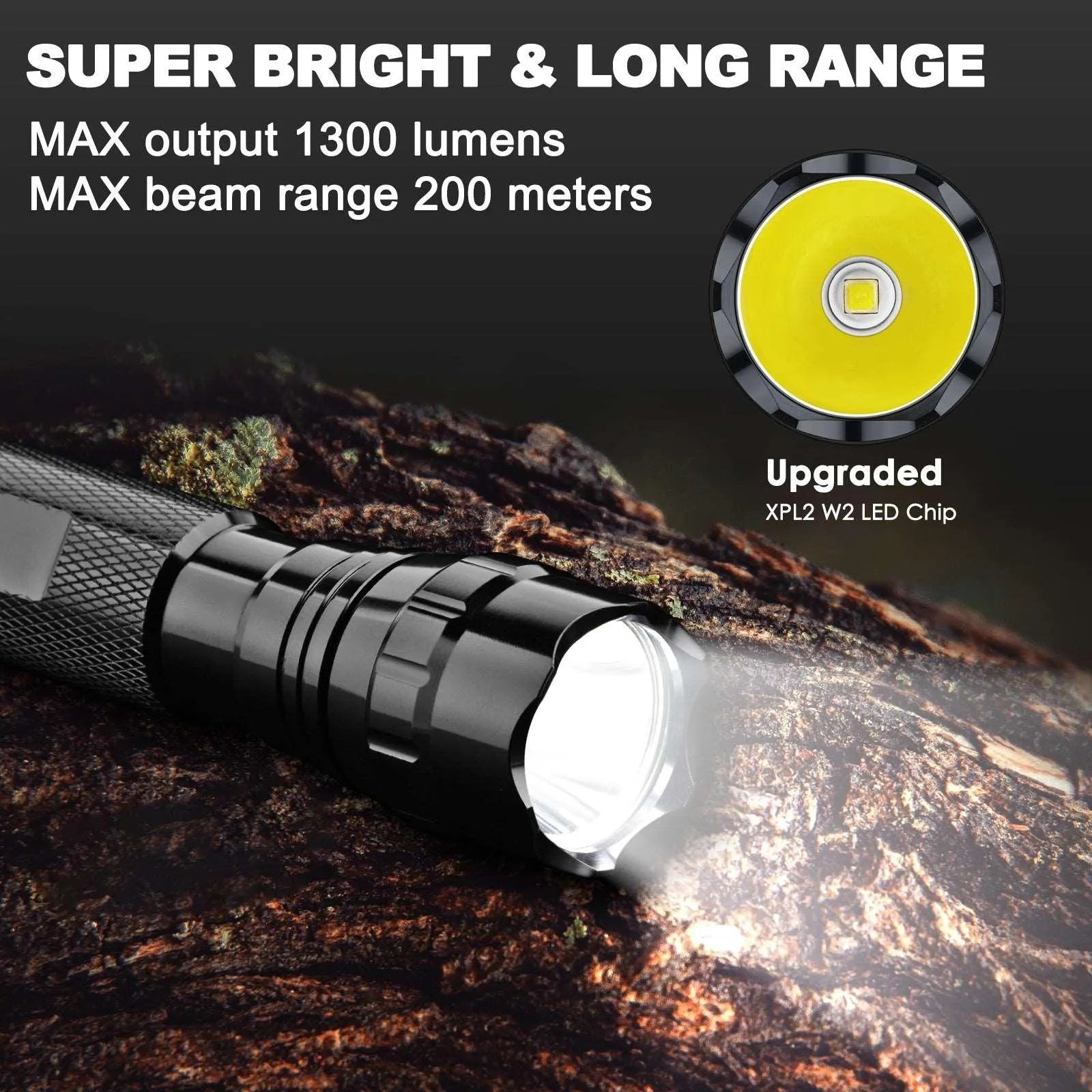 1300 lumen rechargeable flashlight UltraFire WF-501D Slim LED Tactical Flashlight
