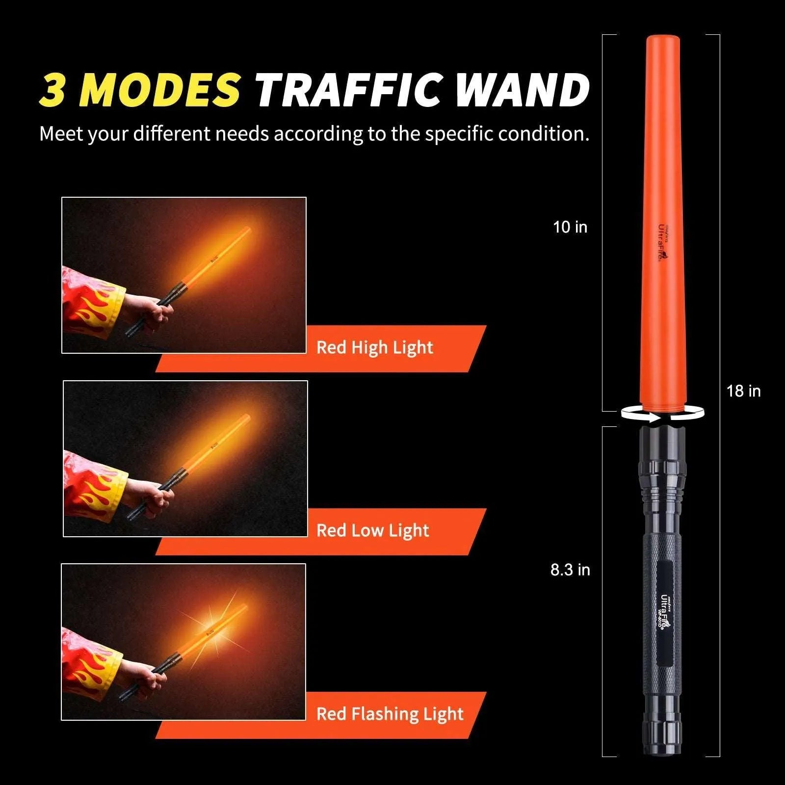 WF-501D Traffic Wand Flashlight - UltraFire