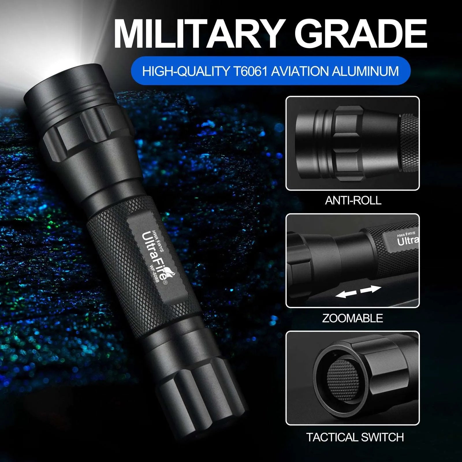 WF-508B Tactical Zoom Flashlight - UltraFire