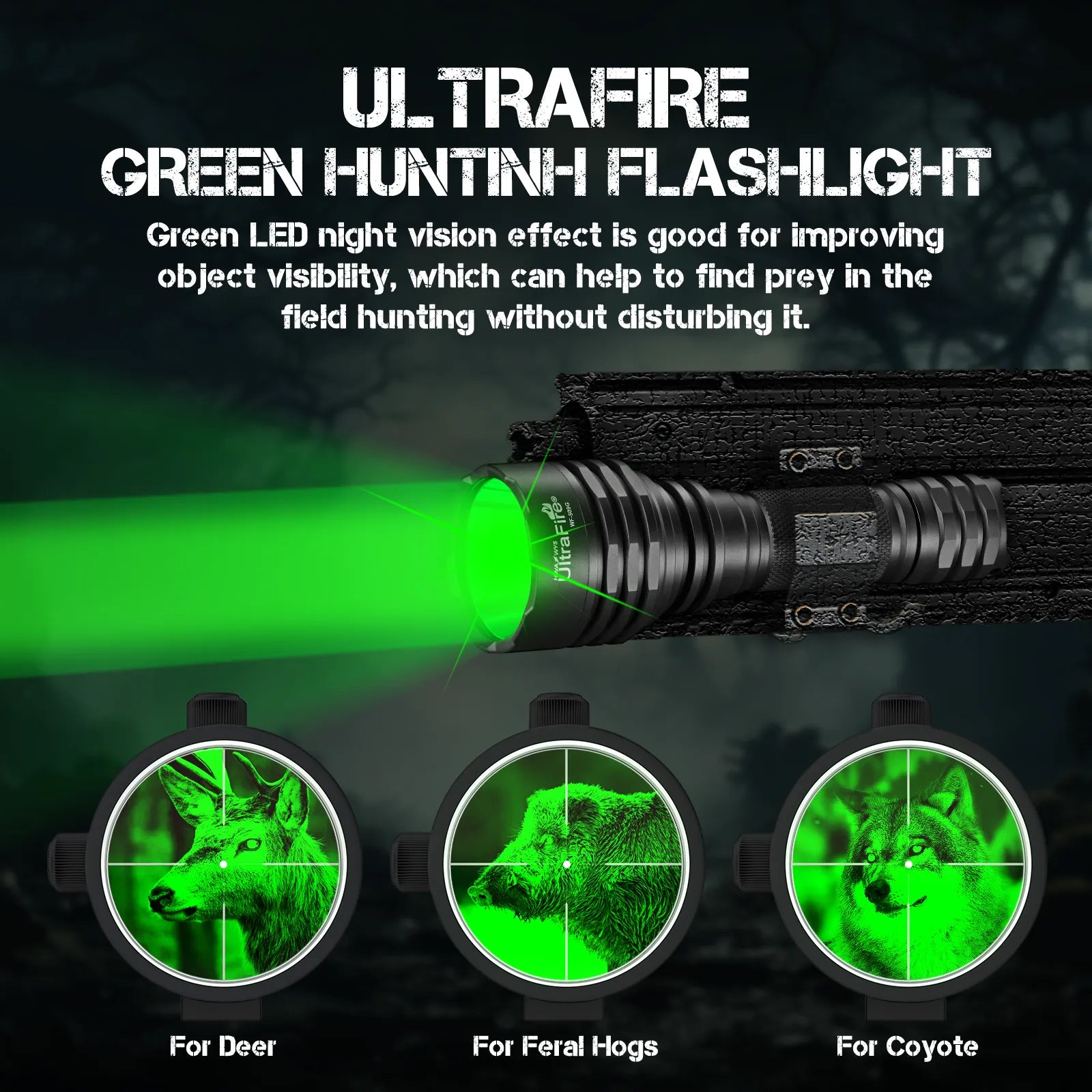 WF-509G Green LED Hunting Flashlight - UltraFire