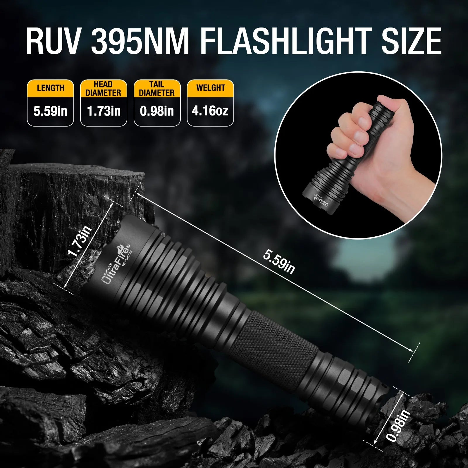 WF-509UVN Flashlight (395nm 10W) - UltraFire