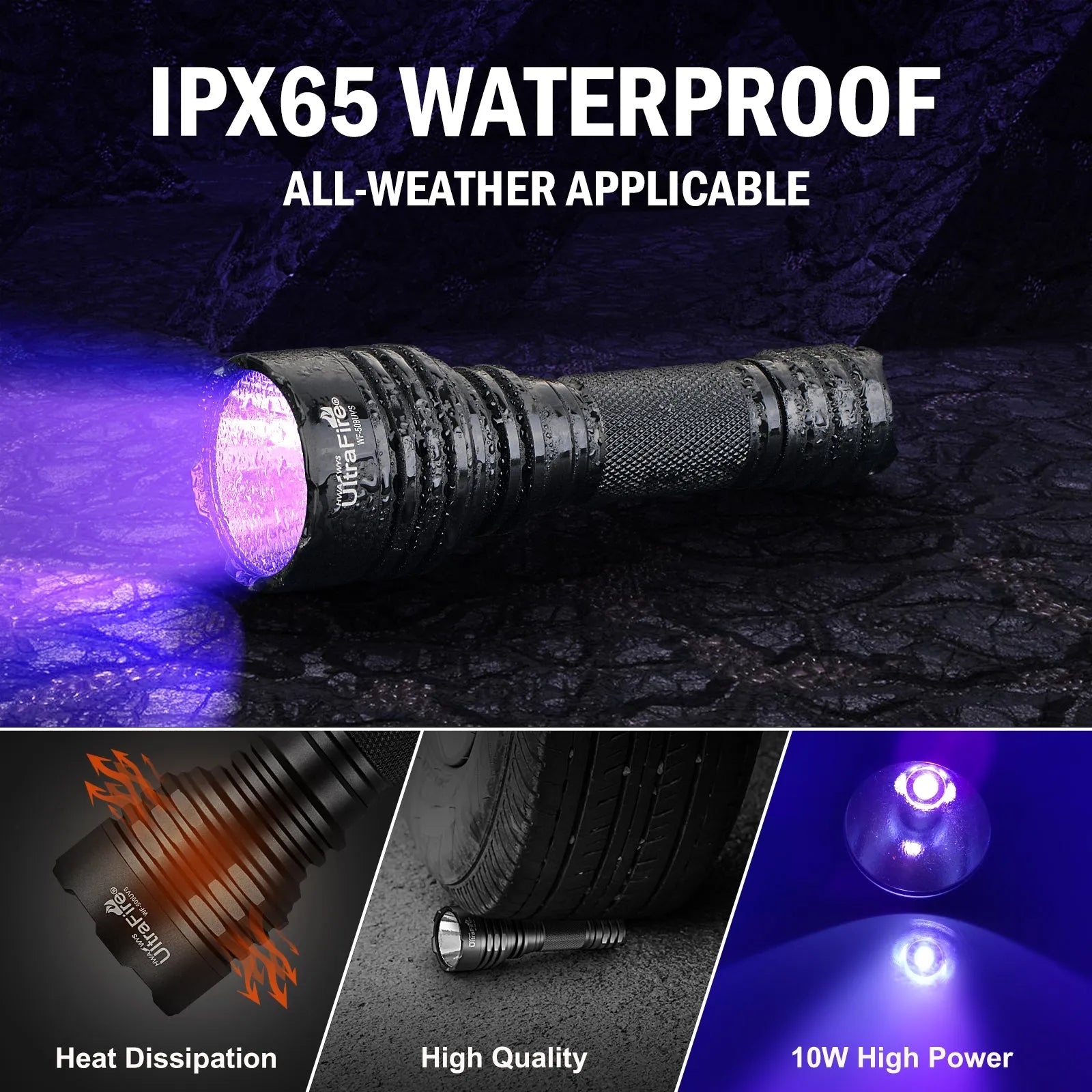 WF-509UVS Flashlight (365nm 10W) - UltraFire