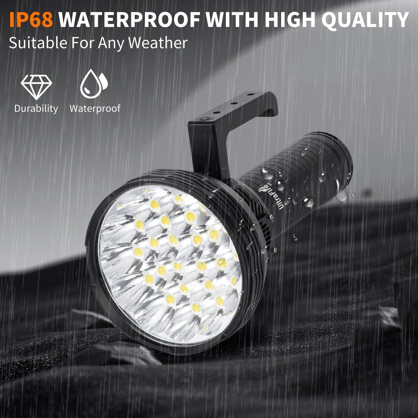 brightest rechargeable flashlight waterproof UltraFire V8 Flashlight