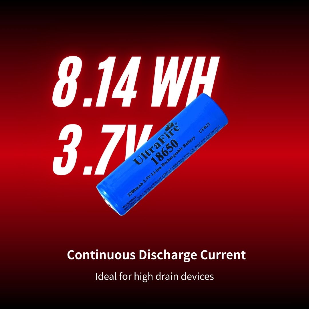 UltraFire 18650 Rechargeable Battery 2200mAh