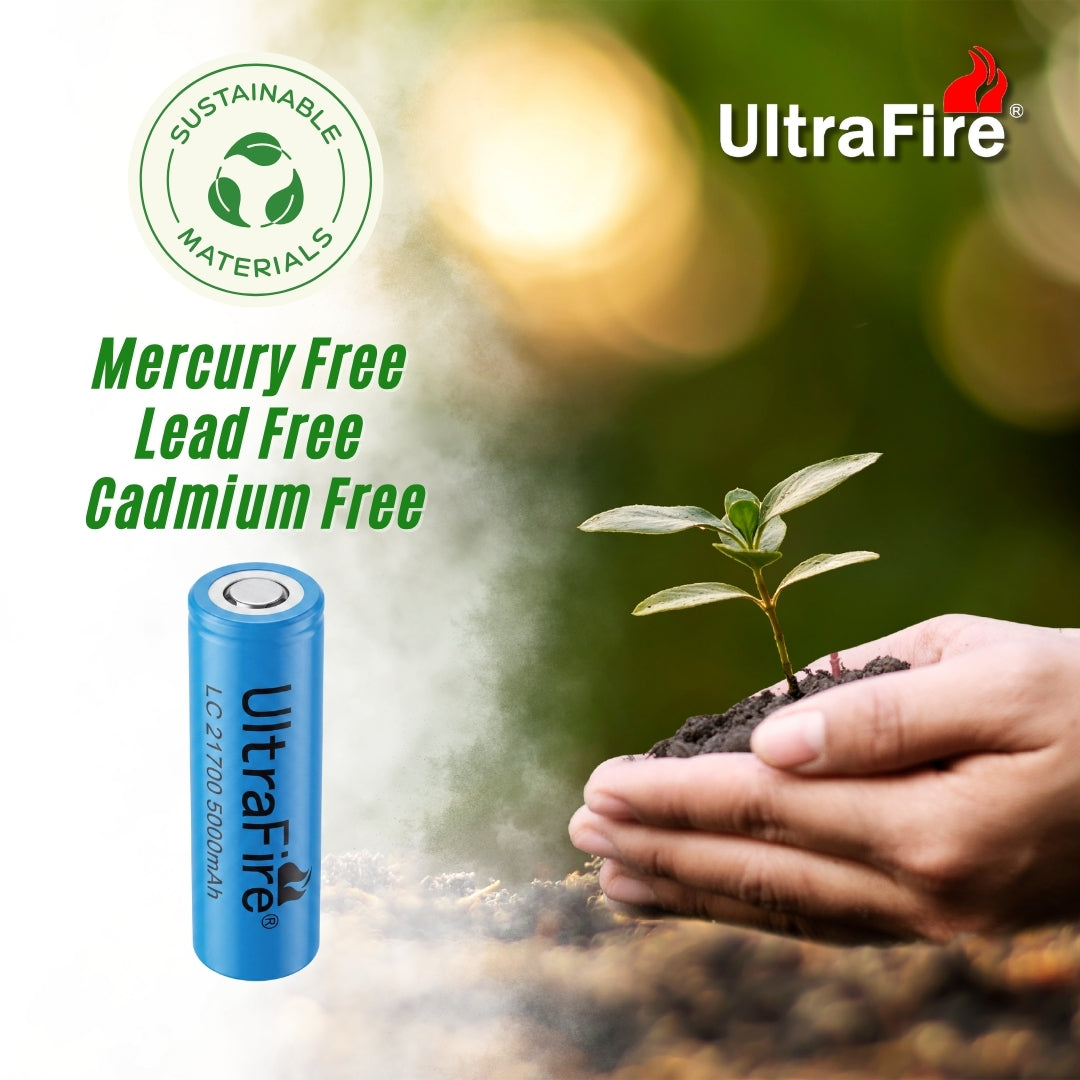 UltraFire® 21700 Rechargeable Flattop Battery