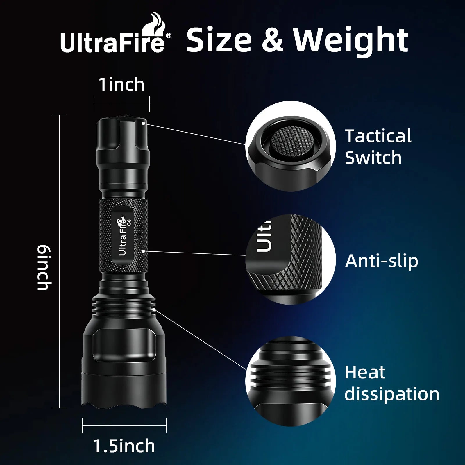 UltraFire® C8 Tactical Flashlight